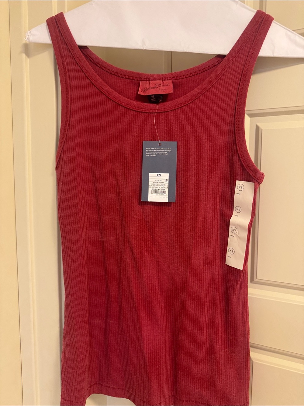 Universal Thread Ribbed Tank Top - Red